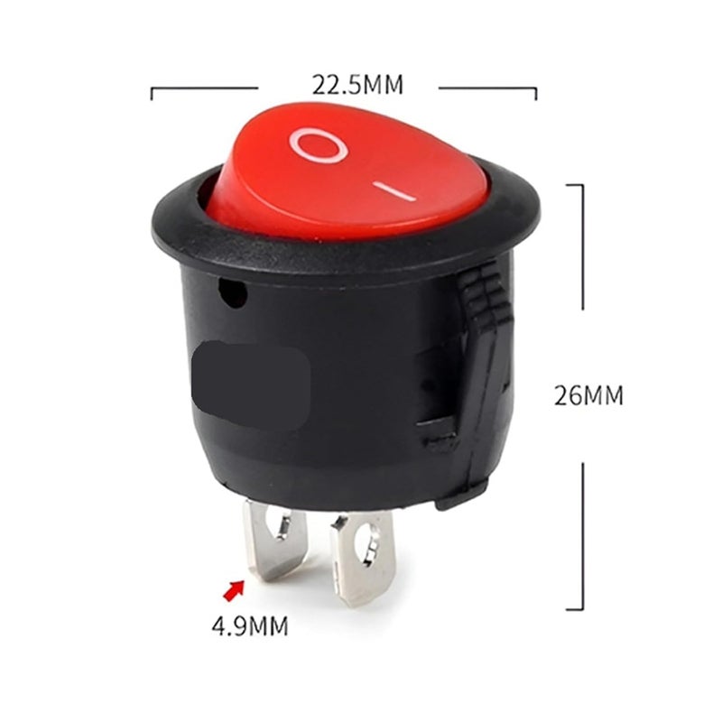 15PCS 20mm Round Rocker Switch Snap In 2Pin 3Pin SPST 6A 250V AC Power Button Mixed 2pin - Image 4